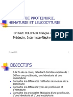 Diagnostic Proteinurie, Hematurie Et Leucocyturie