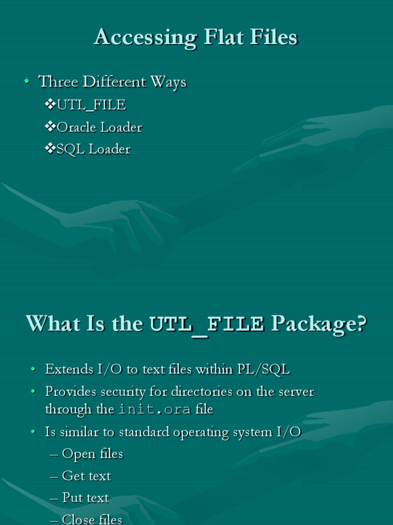 Accessing Flat Files Three Different Ways PDF Table (Database) Sql