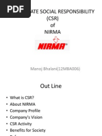 Download Nirma Corporate Social Responsibility Csr by Manoj Bhalani SN215290294 doc pdf