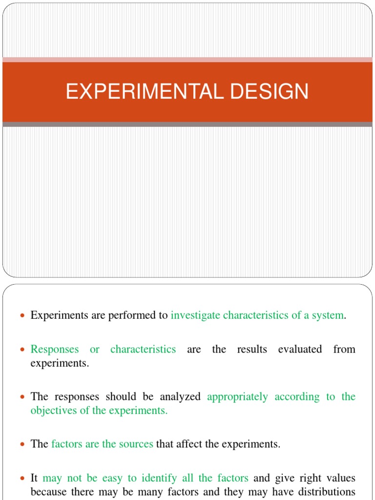 Characteristics of Experimental Design | PDF | Experiment | Errors And ...