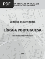Caderno de atividade de português multipla escolha