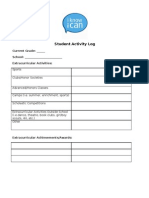 School & Extracurricular Activity Log