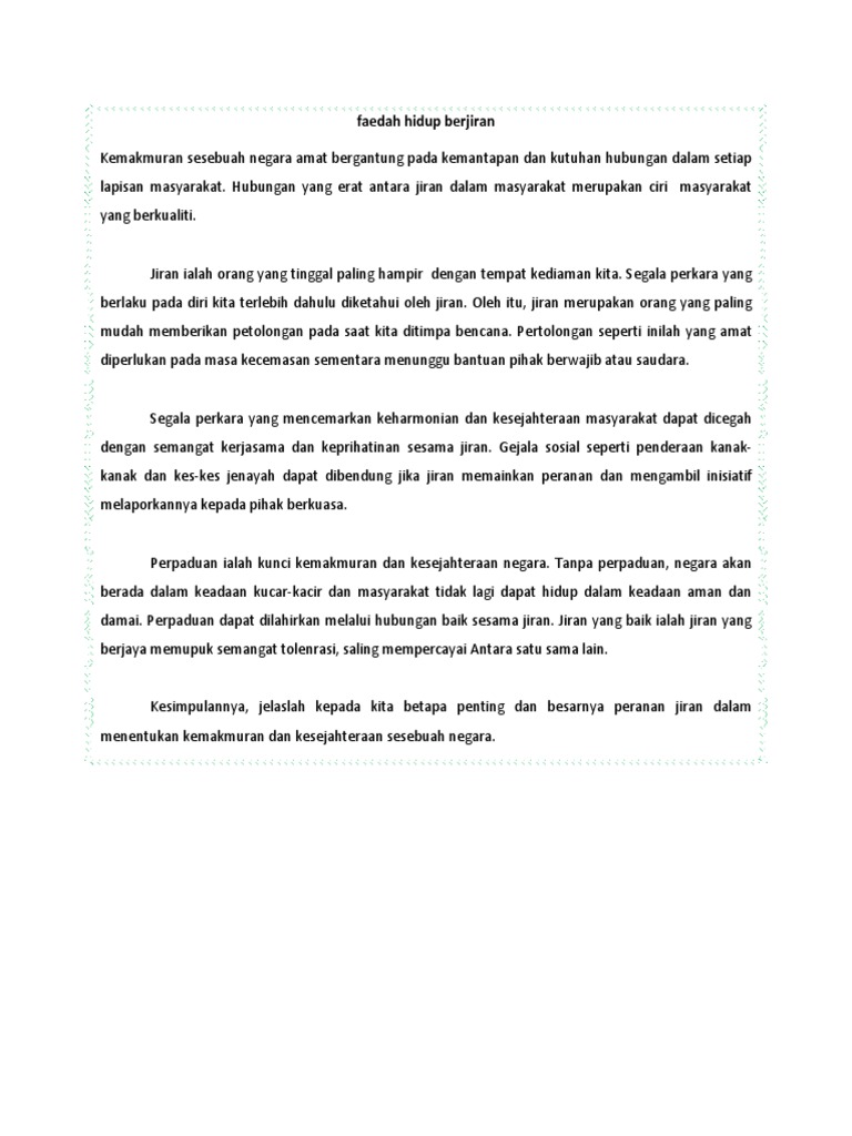 Faedah Hidup Berjiran Pdf