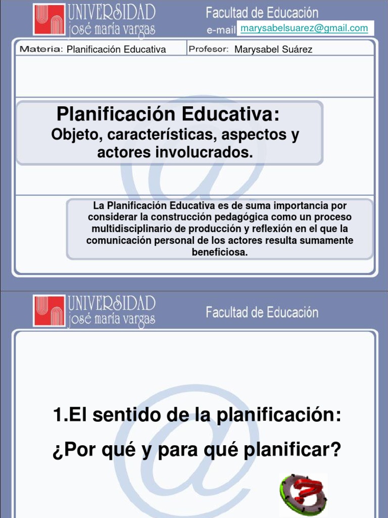 Componentes de la Planificación Educativa | PDF | Arte | Relaciones ...