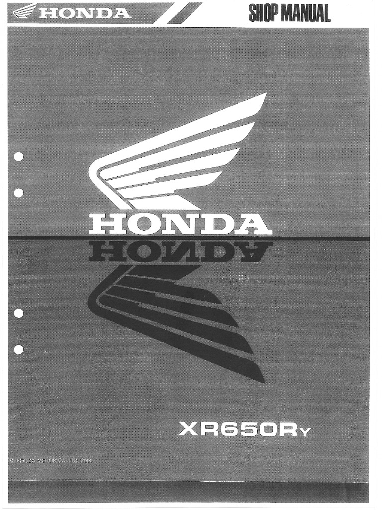 Honda XR650R Shop Manual | PDF