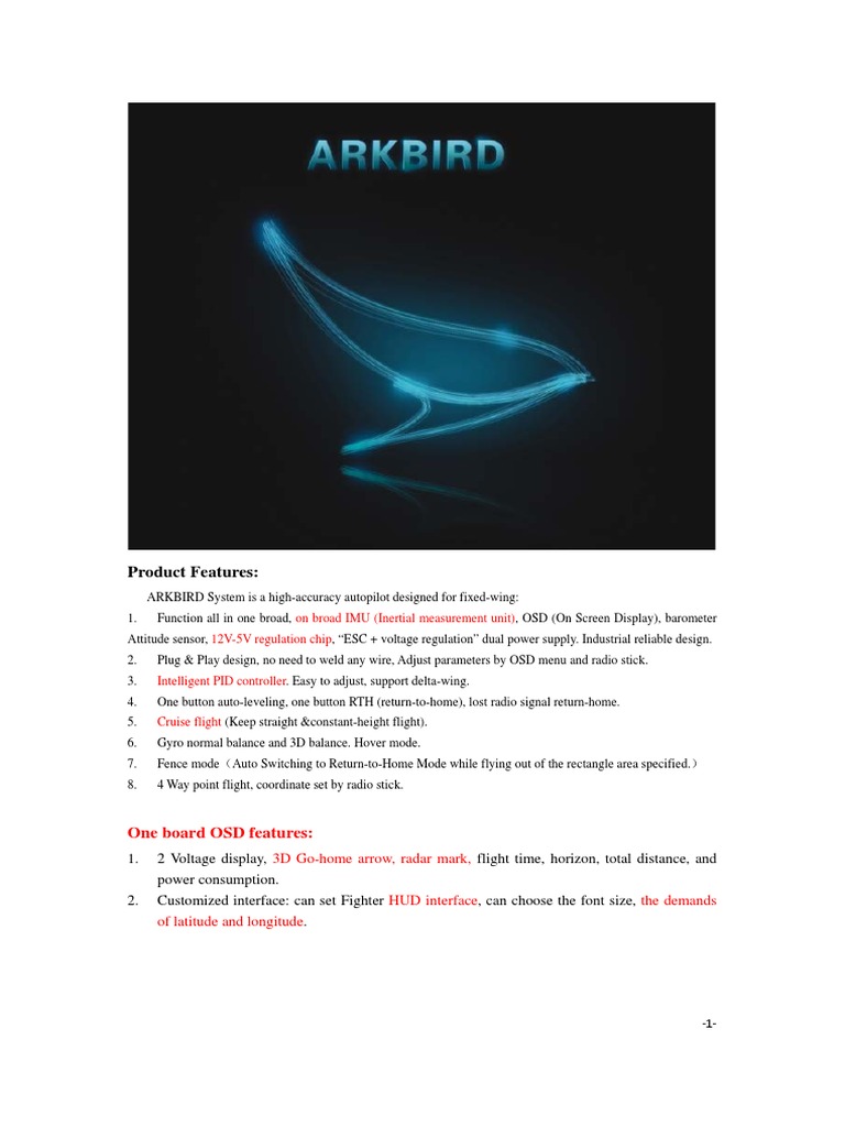 Arkbird Autopilot System Overview | PDF | Technology & Engineering