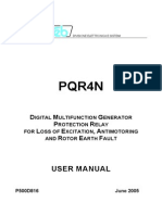 PQR4N - Rele Proteccion Perdida de Exitacion-Proteccion de Potencia Inversa y Defectos A Tierra Rotor