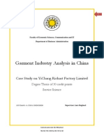 Garment Industry Analysis in China: Case Study On Yichang Richart Factory Limited