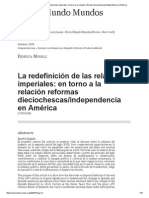 La Redefinición de Las Relaciones Imperiales - en Torno A La Relación Reformas Dieciochescas - Independencia en América