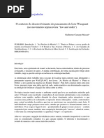 Artigo - O contexto do desenvolvimento do pensamento de Loïc Wacquant