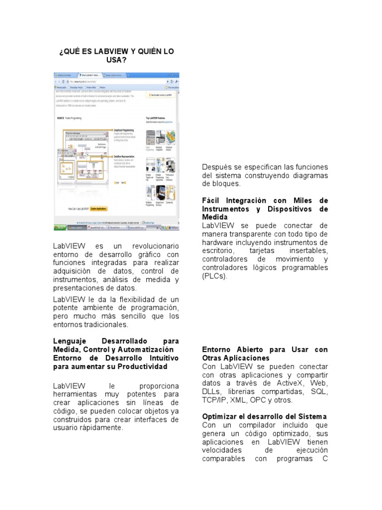 Qué es LabVIEW y su utilidad | PDF | Entorno de desarrollo integrado ...