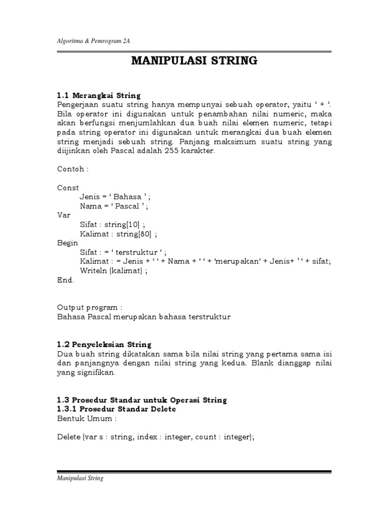 Manipulasi String | PDF
