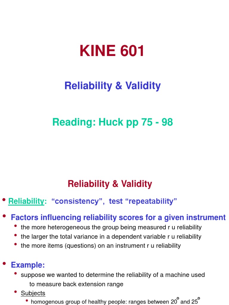 Reliability and Validity in Measurement | PDF | Validity (Statistics ...