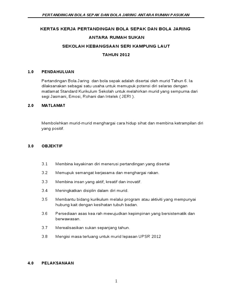 Kertas Kerja Bola Sepak Dan Bola Jaring  PDF