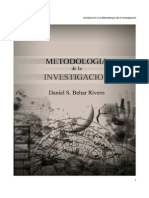 METODOLOGÍA DE LA INVESTIGACIÓN. DANIEL S. BEHAR RIVERO