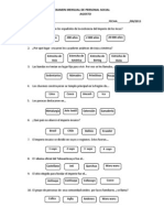 Examen Mensual de Personal Social Agosto