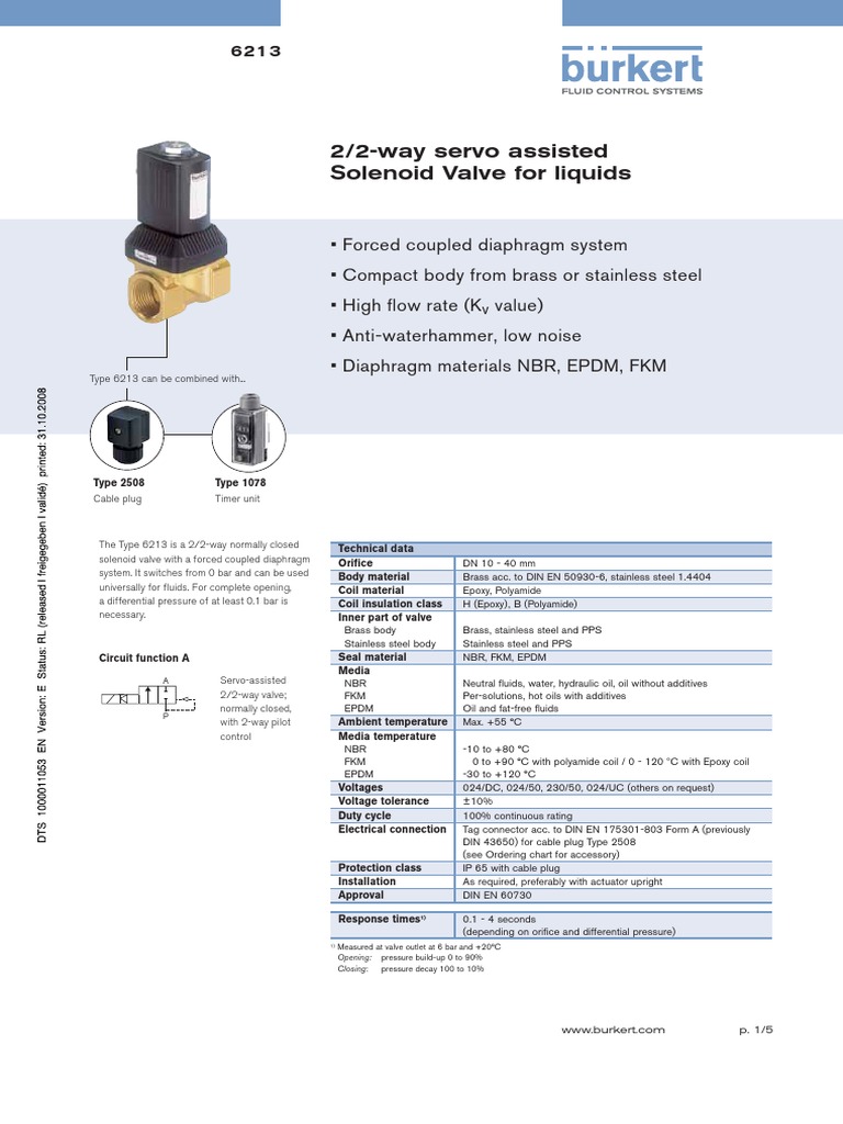 DS6213 Standard EU en PDF Valve Electrical Connector