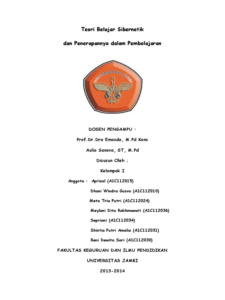 Makalah Teori Belajar Sibernetik dan Penerapannya dalam  