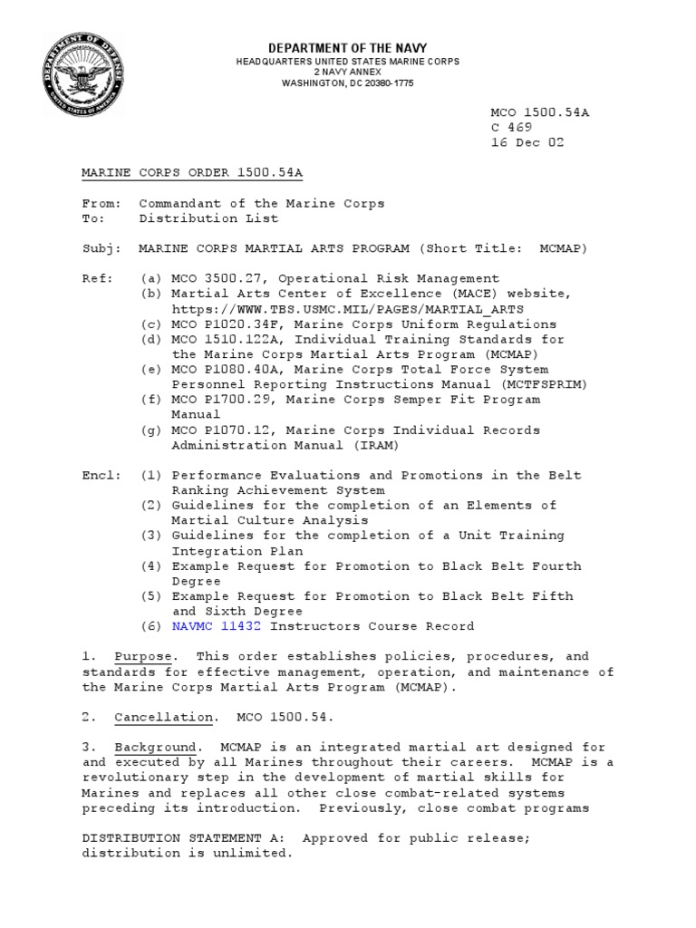 1500.54mcmapmanual United States Marine Corps Marines