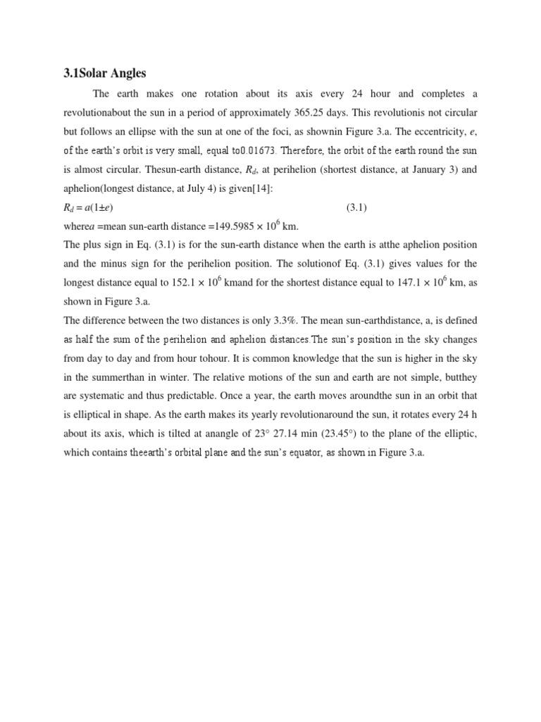 Solar Angles Pdf Ellipse Sun