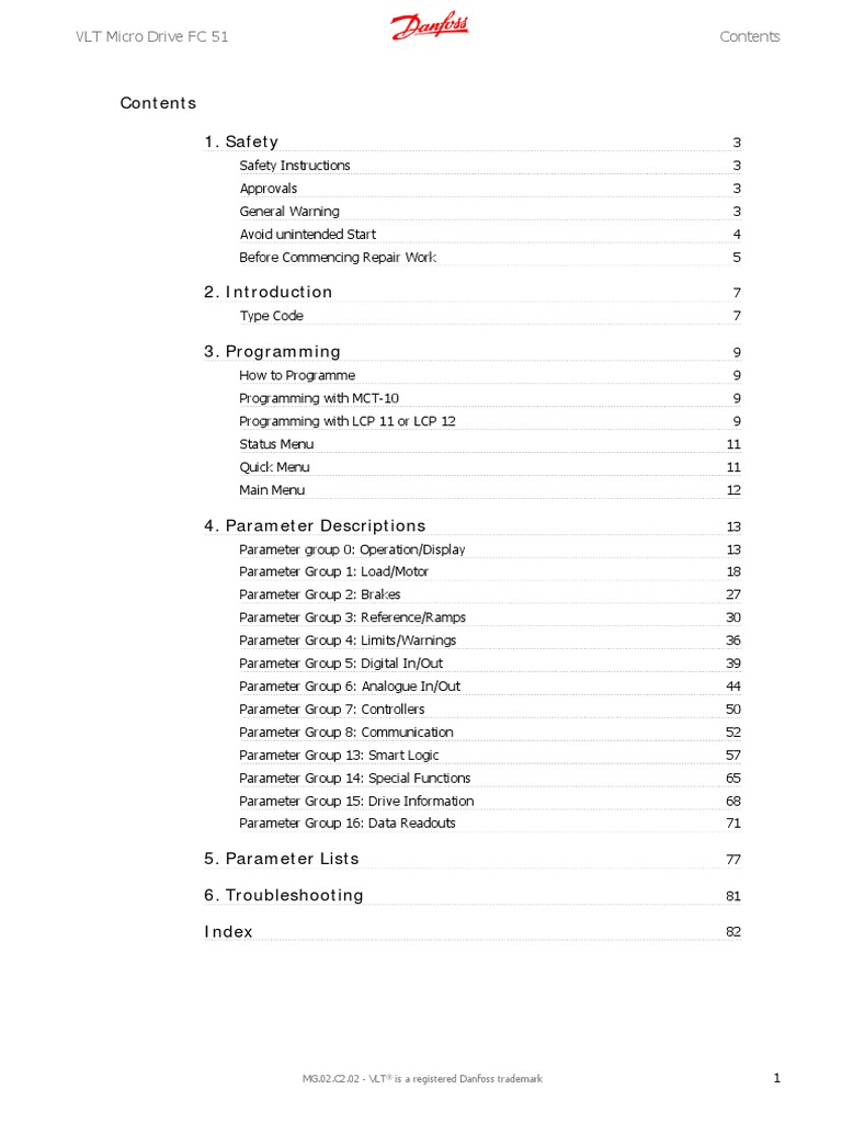 VLT Micro FC 51 Parameter Setting | PDF | Resistor | Mains Electricity