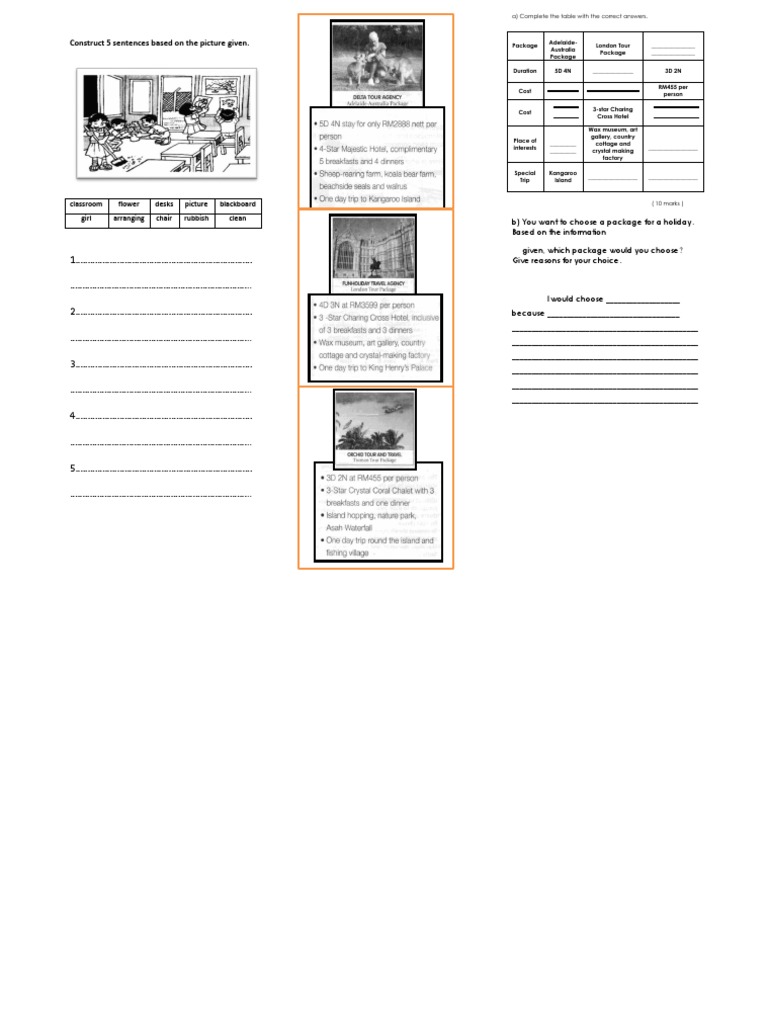 Constructing Sentences from Pictures | PDF | Teaching Methods ...