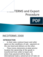 INCOTERMS and Export Procedure