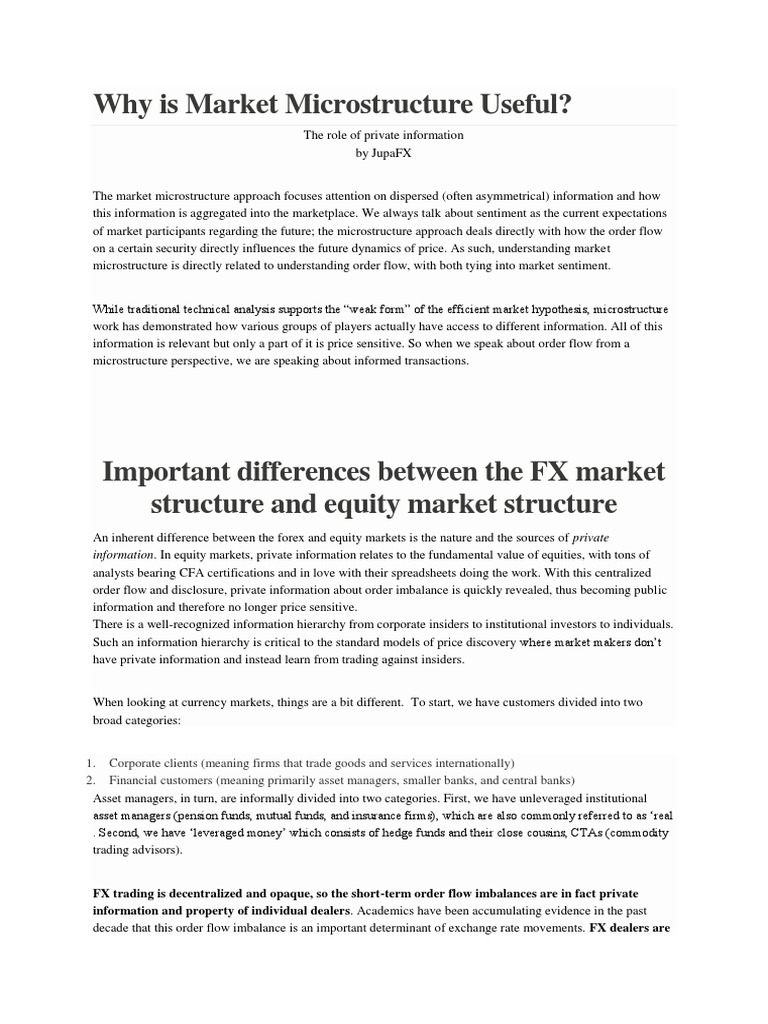 Why Is Market Microstructure Useful Foreign Exchange Market - 
