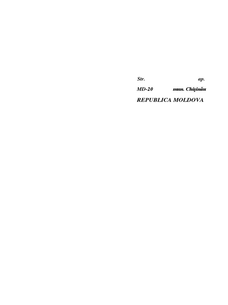 Chişinău Address Format Guide | PDF
