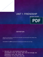 Unit 1: Friendship: Adjectives