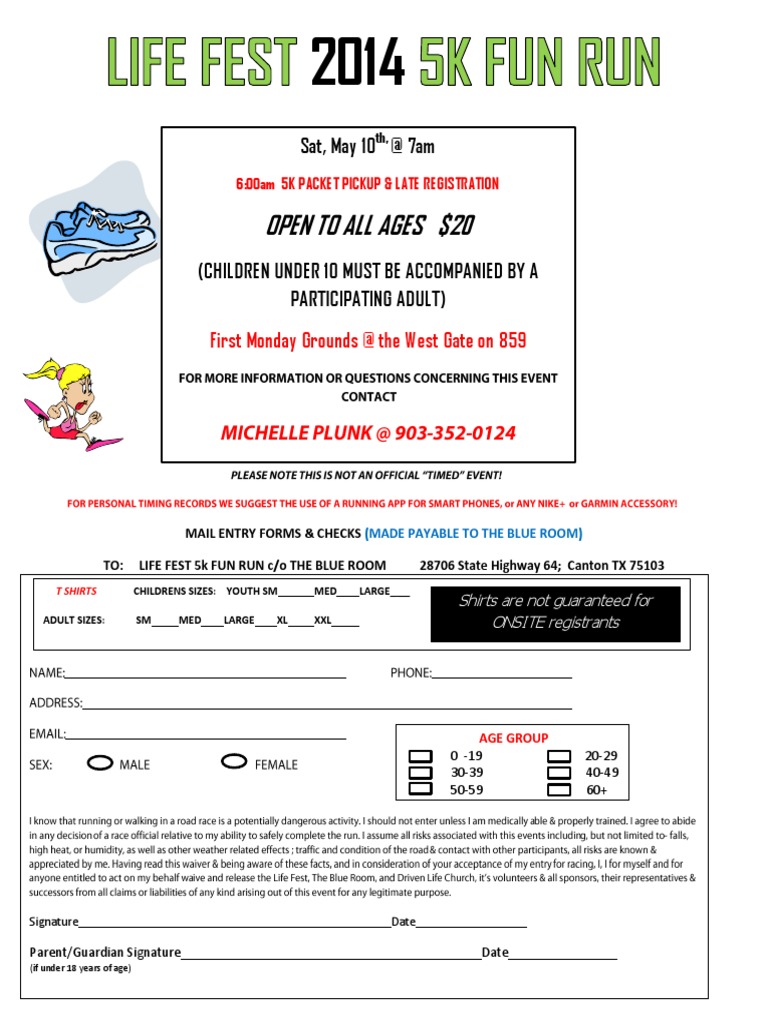 Life Fest 5K Fun Run Registration Info | PDF