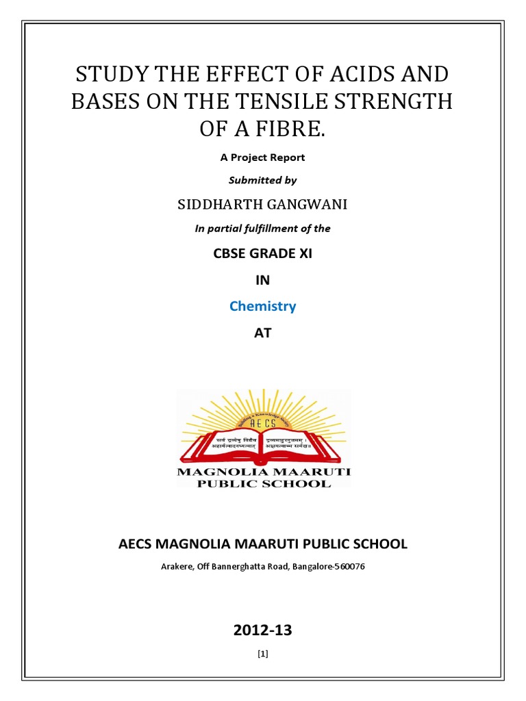 Effect of Acids on Fibre Tensile Strength | PDF | Textiles | Fibers