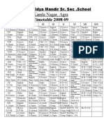 Timetable 2008-09: Kamla Nagar, Agra