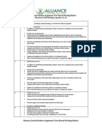 History Argument Writing Rubric