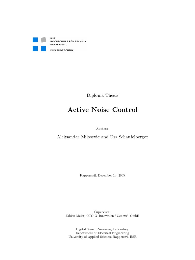 Active Noise Control Software Manual | PDF | Sound | Waves