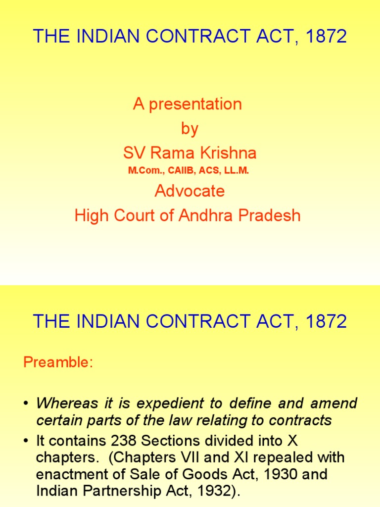 The Indian Contract Act, 1872 PDF Guarantee Contract Law