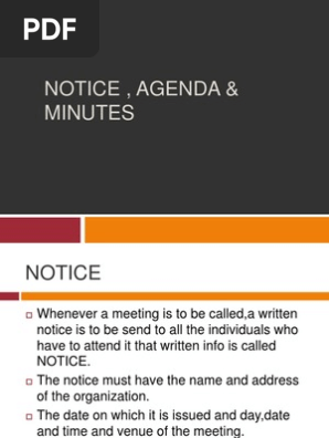 Notice , Agenda & Minutes
