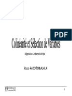 Reg Multiple Colinearite Selection Variables