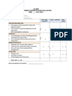 LE 4000 Presentation Skills Marking Scheme