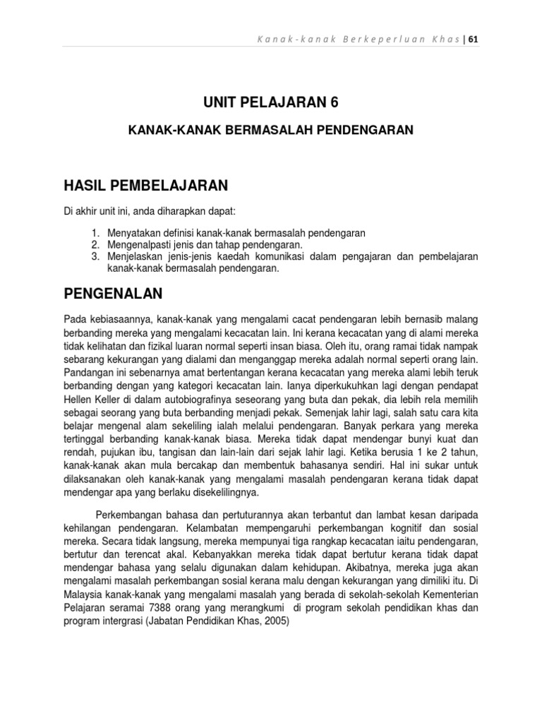 Unit 6 Bermasalah Pendengaran Pdf
