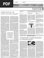 A Tribuna 31 03 2014. Editorial Sobre 50 Anos Do Golpe