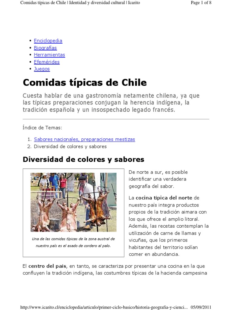 Comidas Tipicas de Chile | PDF | Preparación de comida y bebida ...