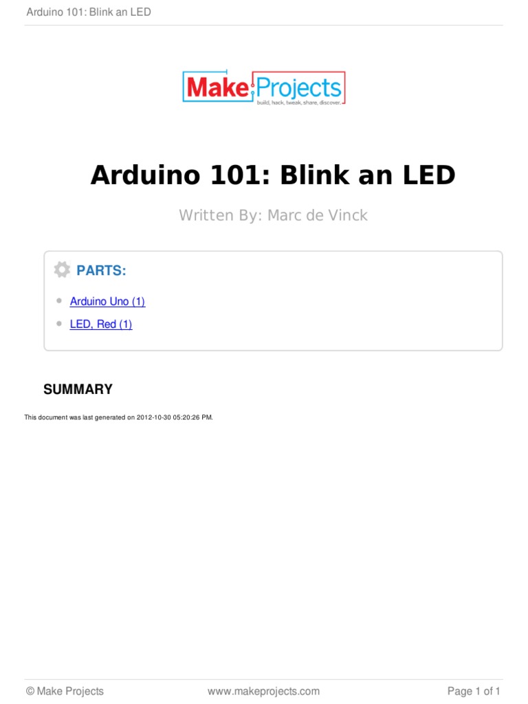Arduino 101: LED Blinking Guide | PDF