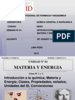 Sección 1  Materia y Energia. R. Cárdenas O. 2013