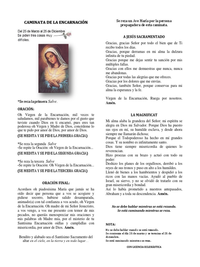 CAMINATA DE LA ENCARNACIÓN Solamente | Oración | Comportamiento