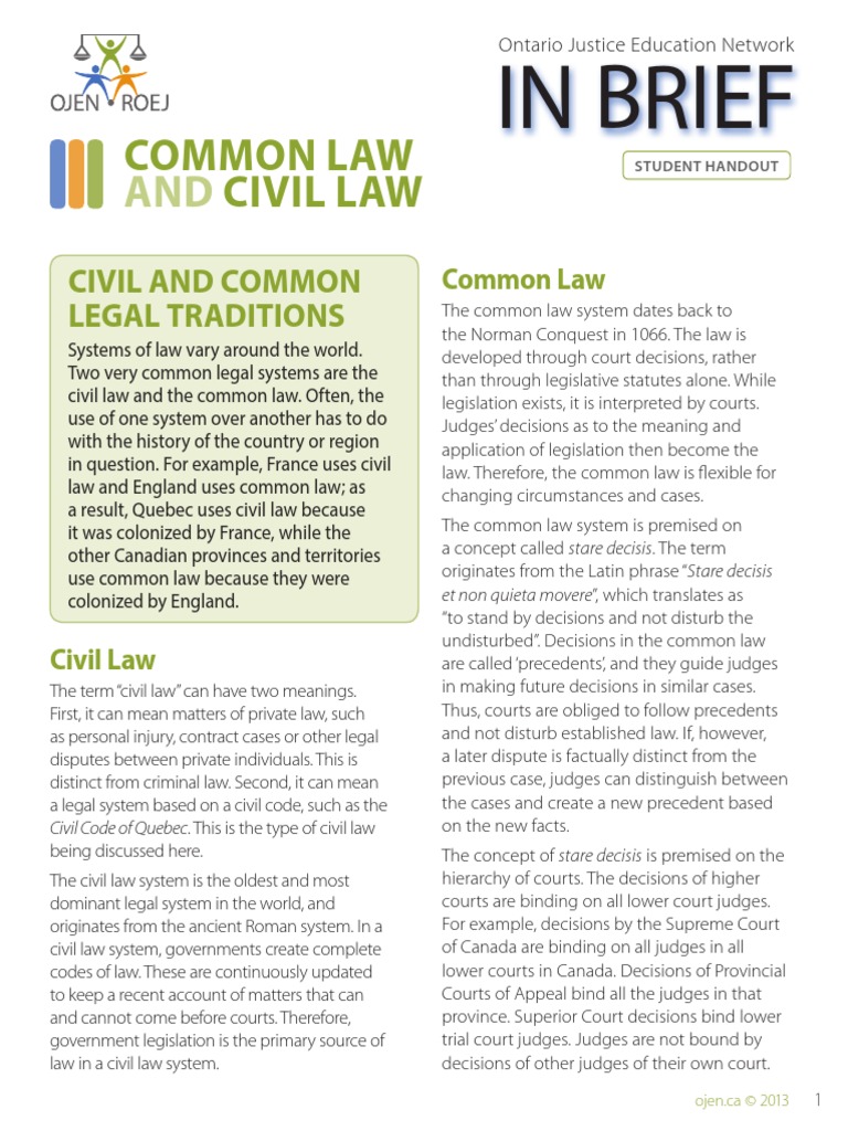 Common vs. Civil Law Explained | PDF