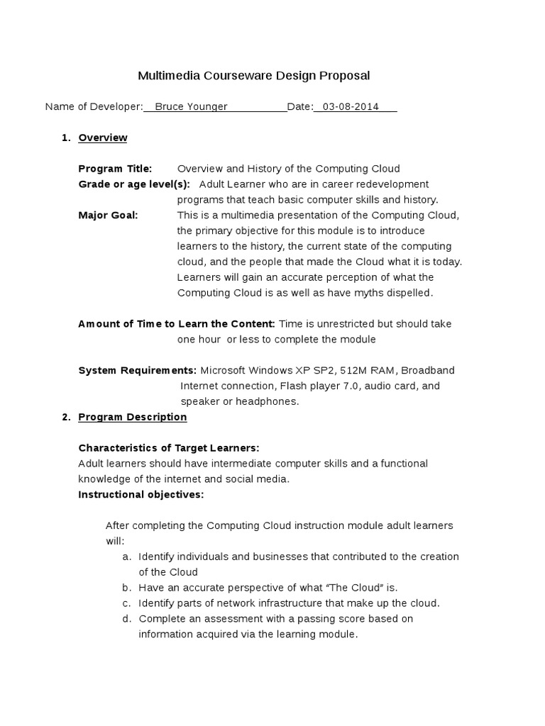 Computing Cloud Courseware Proposal | PDF | Computing | Digital Technology