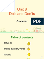 Unit 8 Do's and Don'ts: Grammar