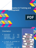 Orientation, Training & Development