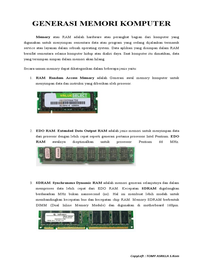 Generasi Memori Komputer Pdf
